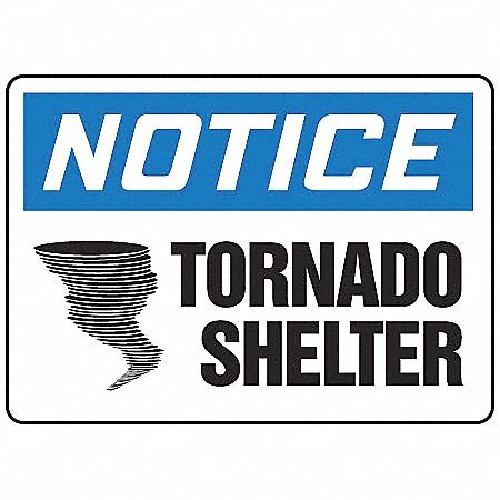 EVACUATION SIGN, ASSEMBLY OR SHELTER, NOTICE, ALUMINUM, 7 IN X 10 IN, WITH MOUNTING HOLES