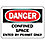 Danger Sign,7 x 10In,R and BK/WHT,AL,ENG