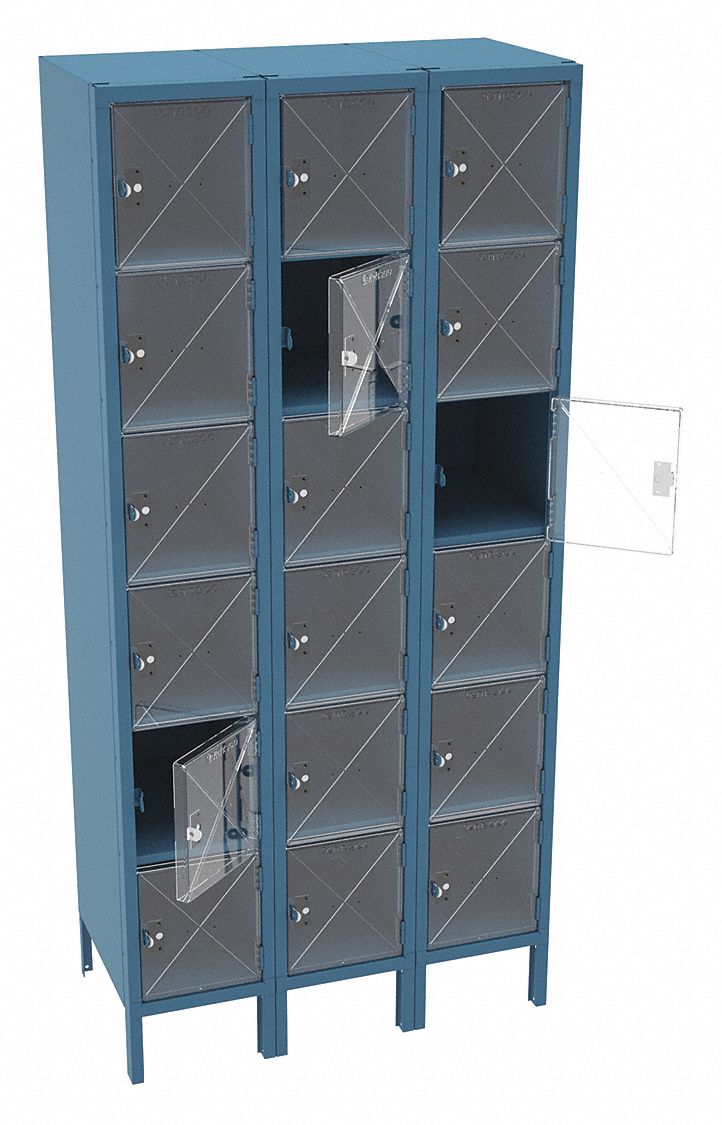 BOX LOCKER,ASSEMBLED,STEEL,BLUE