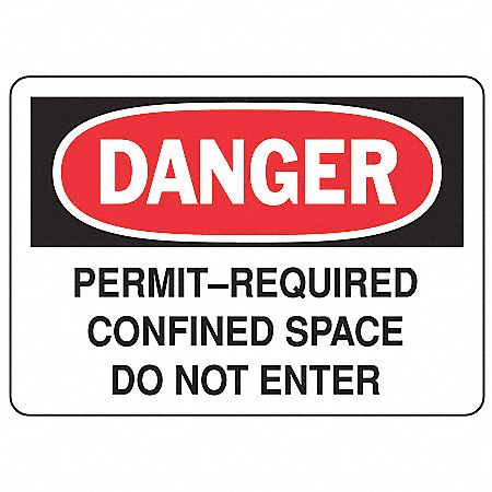 SAFETY SIGN PERMIT CONFINED VINYL