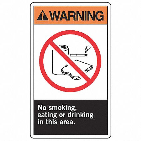Warning No Smoking Sign,10 x 7In,AL,ENG