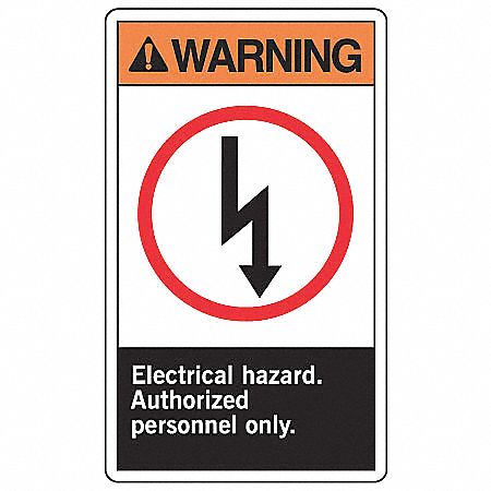 Accuform Label, Electrical Hazard, English, Vinyl, 3 1 2 In Width, 5 In 