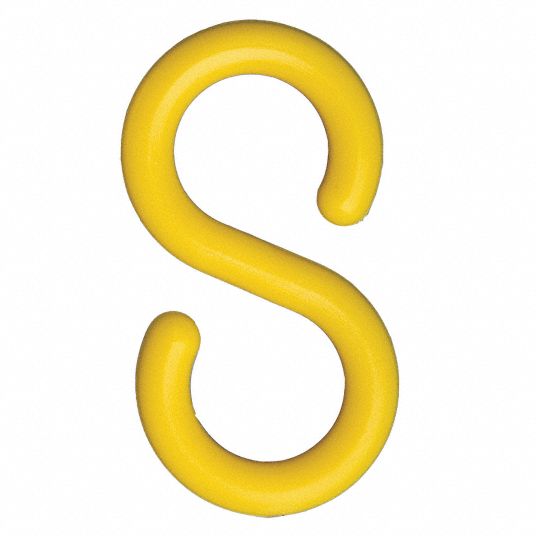 MR. CHAIN SHook, 11/2 In., Yellow, Acetal, PK10 8DNF13030210 Grainger