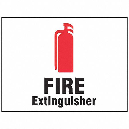 FIRE EQUIPMENT SIGN, NO HEADER, VINYL, 7 IN X 10 IN, ADHESIVE SURFACE, NOT RETROREFLECTIVE