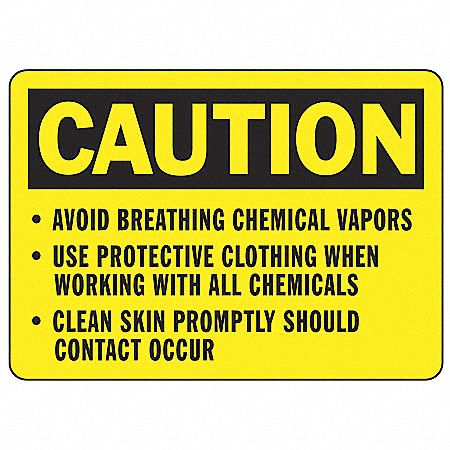 Caution Sign,10 x 14In,BK/YEL,PLSTC,ENG