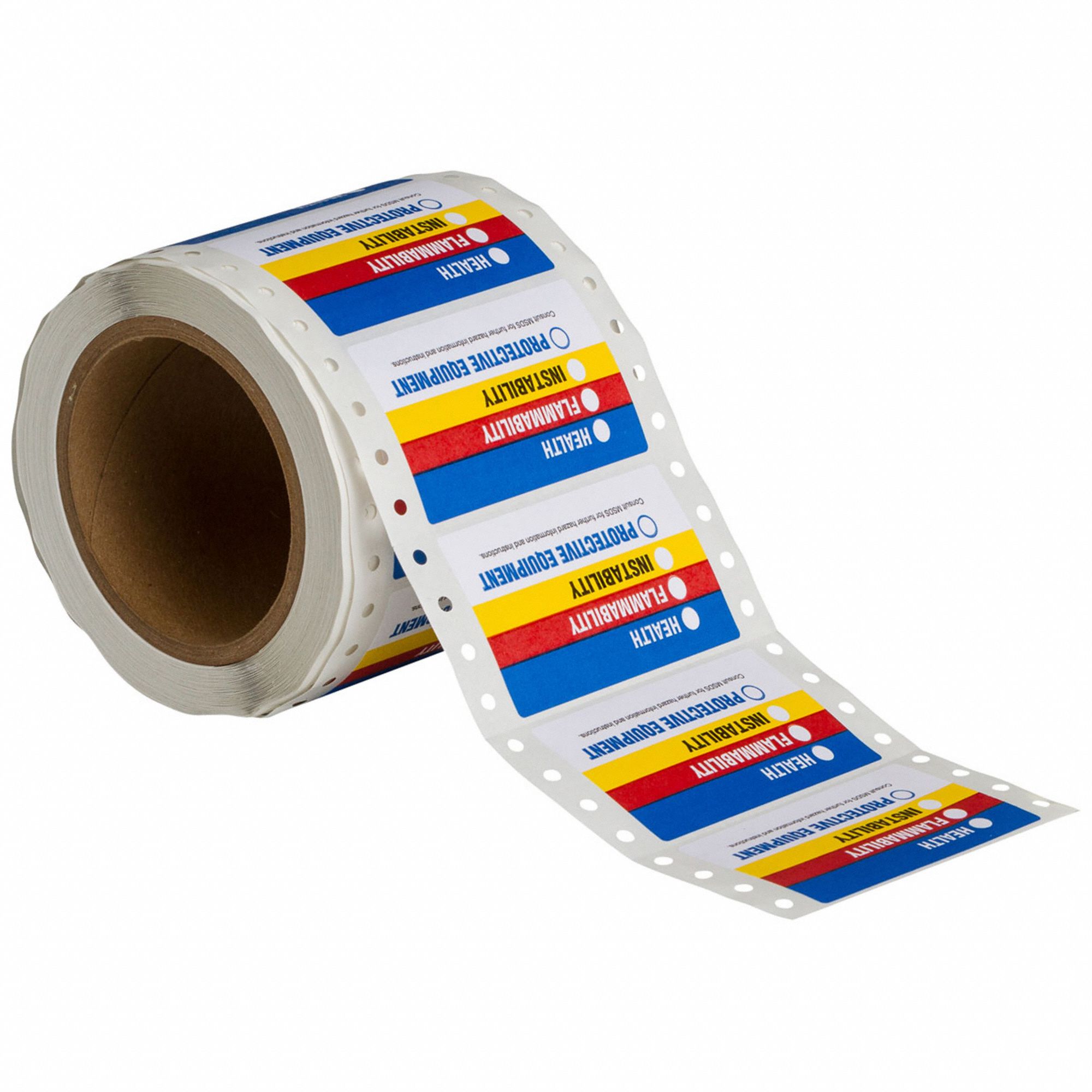 HMIG Label: HMIG Label, 3 in x 1 7/8 in, 1 7/8 in Ht, 3 in Wd, 0.0038 in Thick, Paper, 500 PK