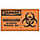 Warning Biohazard Sign,10 x 14In,BK/ORN