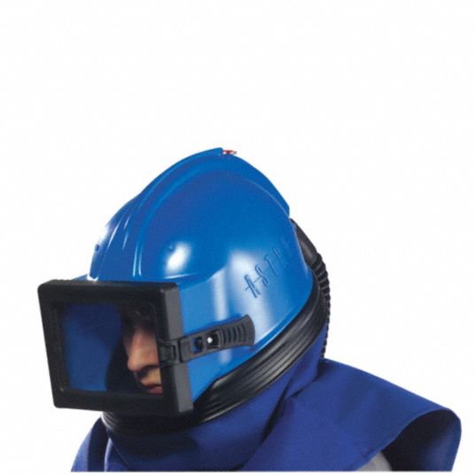 ALLEGRO Abrasive Blasting Helmet, Includes Helmet, Nylon Cape ...