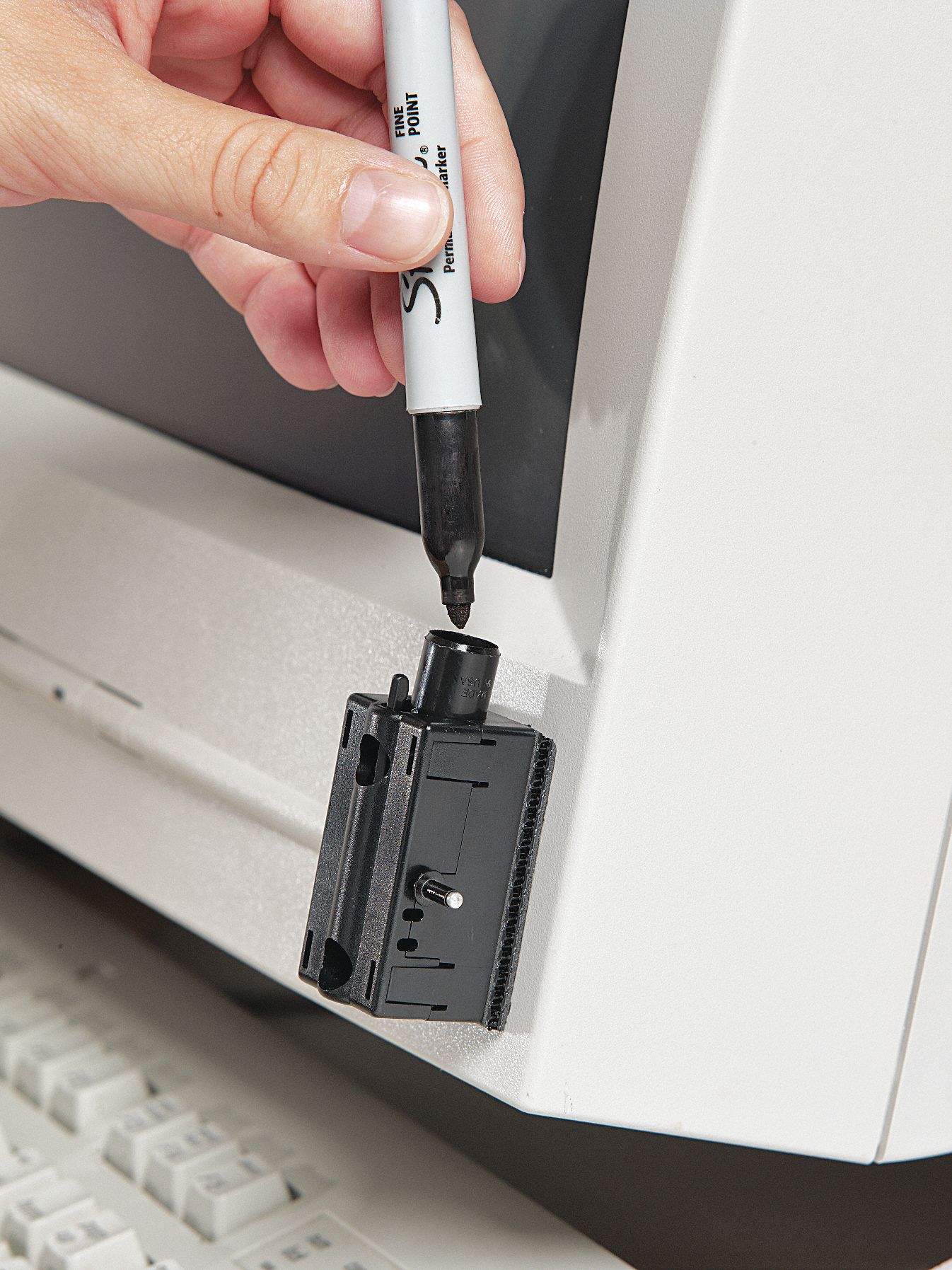 Pen Holder, Black, 1In x 1In x 2In H, PK3