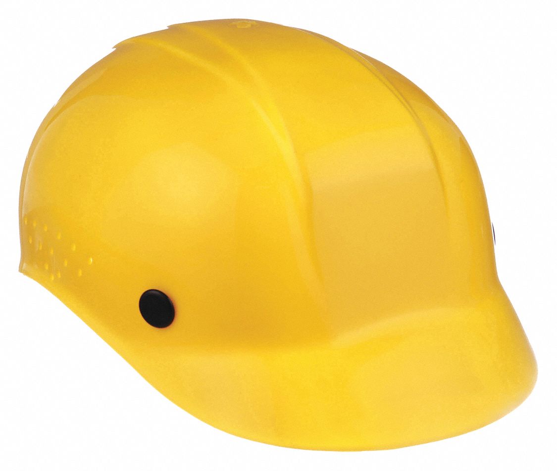 BUMP CAP, HDPE, 4-POINT PINLOCK SUSPENSION, FRONT BRIM, YELLOW, SIZE 6½ TO 8