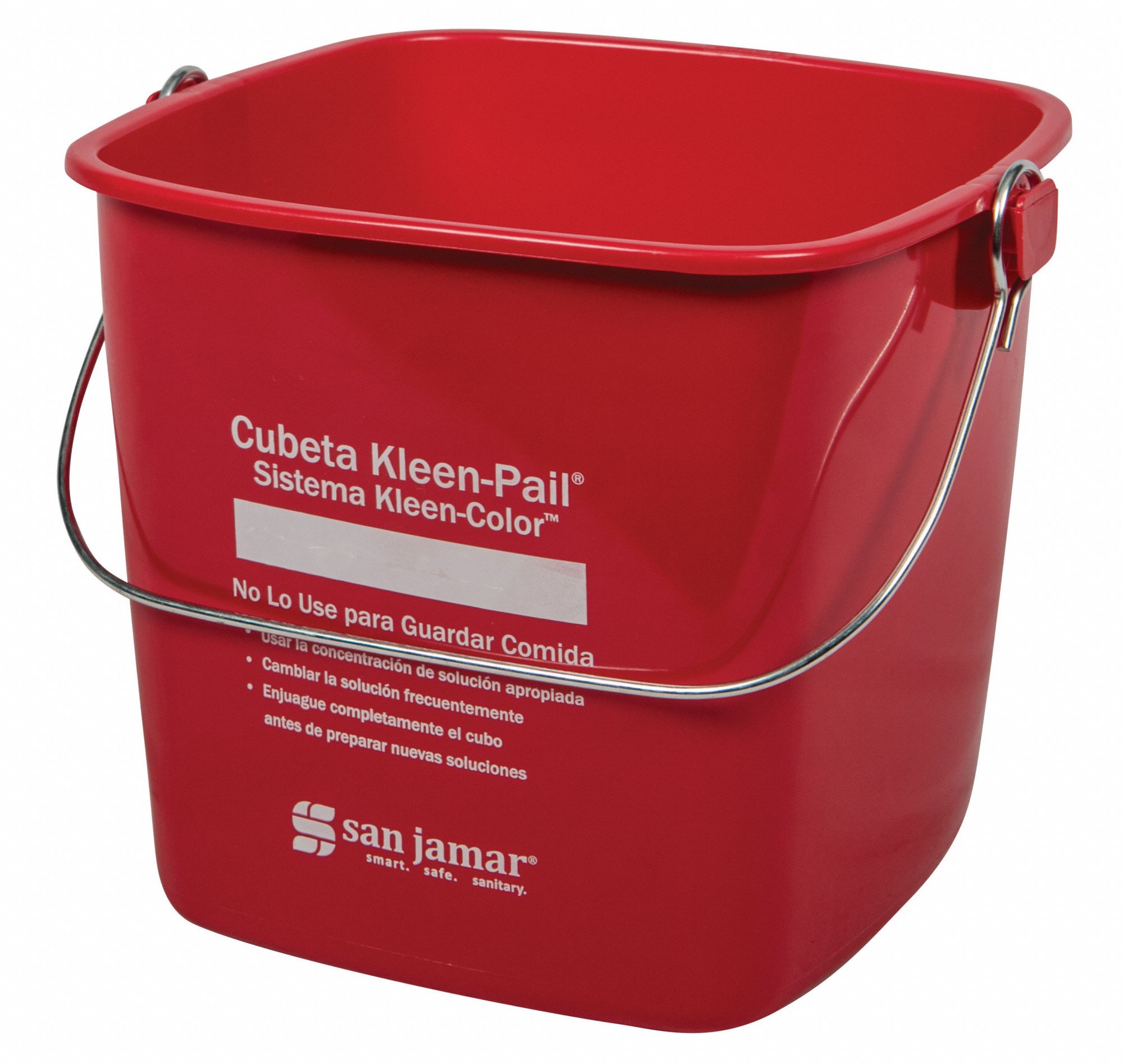 SAN JAMAR Cleaning Pail 1 1/2 gal Bucket Capacity, Plastic, Red