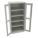 STORAGE CABINET, 36 X 24 X 78 IN, LEVELING, 4 ADJUSTABLE SHELVES, SWING HANDLE/KEYED, GREY