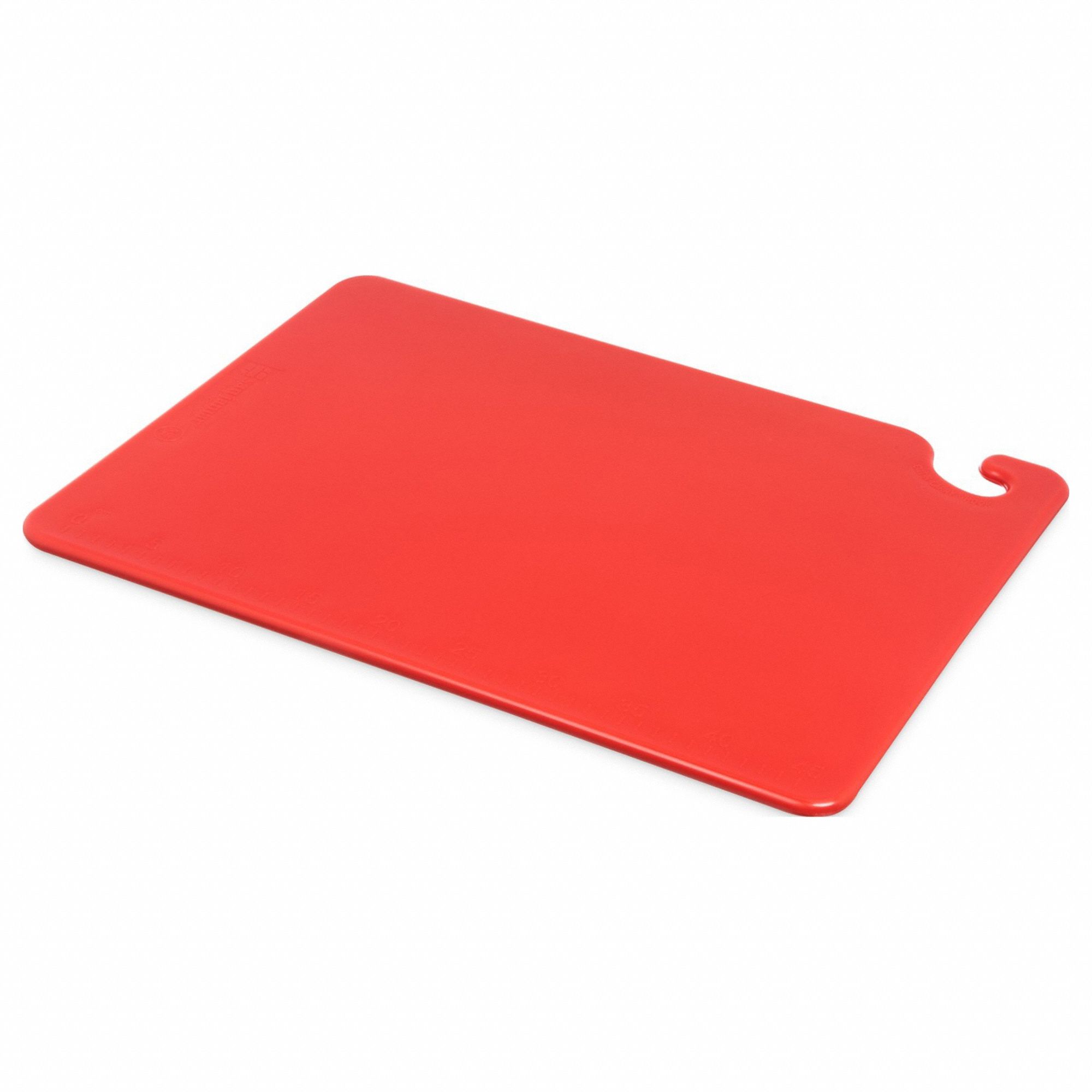Cutting Board: 20 in Overall Lg, 15 in Overall Wd, Red, Co-Polymer, NSF Certified