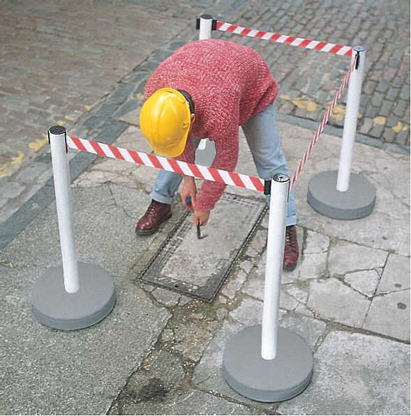 Barrier Post with Belt, 37-3/4 In. H