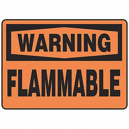 Warning Sign, Flammable, Header Warning, Rectangle, 10 in Height, 14 in ...