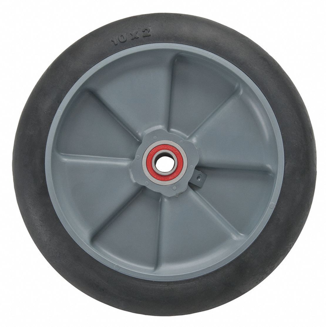 WHEEL, 250 LB LOAD CAPACITY, TREAD ON CORE, RUBBER, 8 IN WHEEL DIAMETER, BLACK, 10830