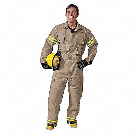title on behalf of Clerk FIRE-DEX Extrication Coverall: L Tall, 32 in Inseam, Fire Resistant Cotton,  Tan - 8VUX0|WCXFRC-TAN L TALL - Grainger