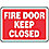 Fire Door Sign,10 x 14In,WHT/R,AL,ENG