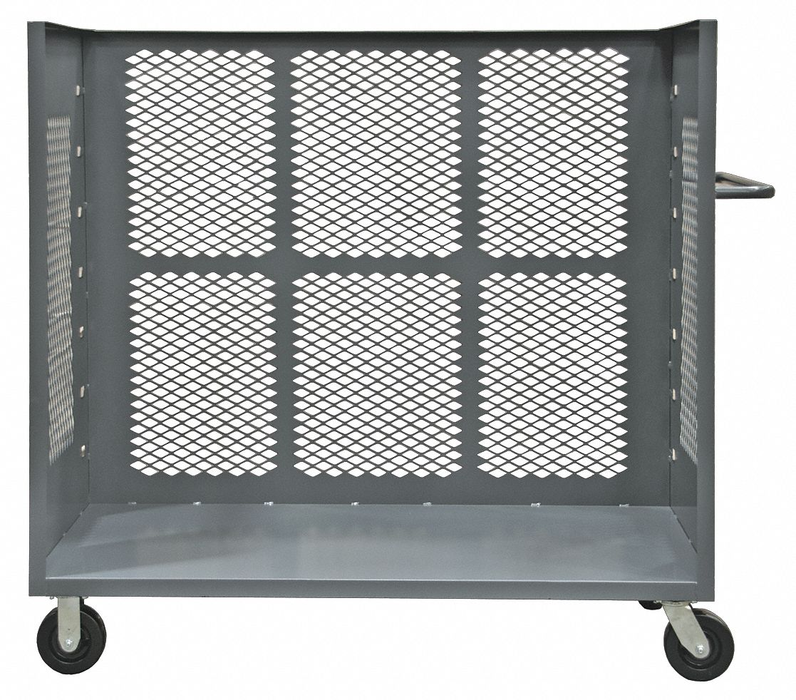 9DX93 - 3 Sided Mesh Truck 2000 lb. 57 In.H Gray