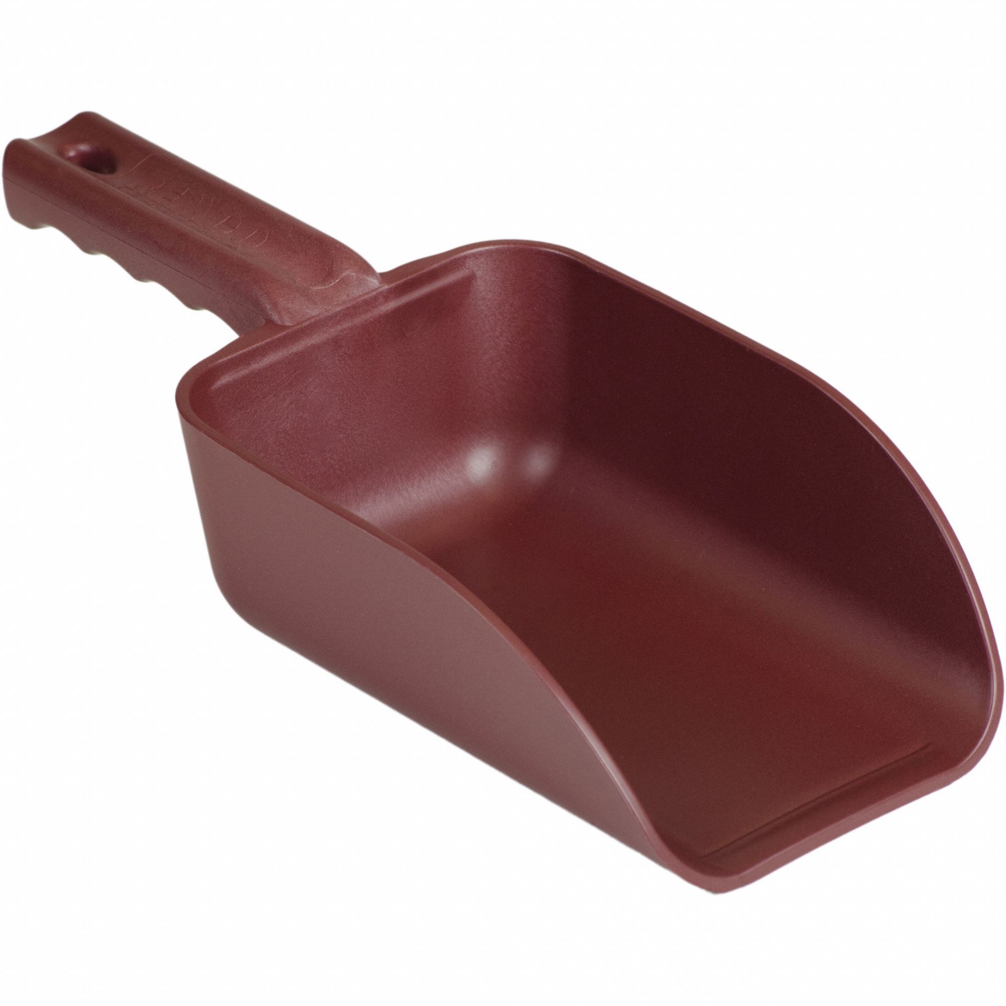Small Scoop: 34 fl oz Capacity, Red, 11 1/2 in Overall Lg, 4 1/4 in Overall Wd, Polypropylene
