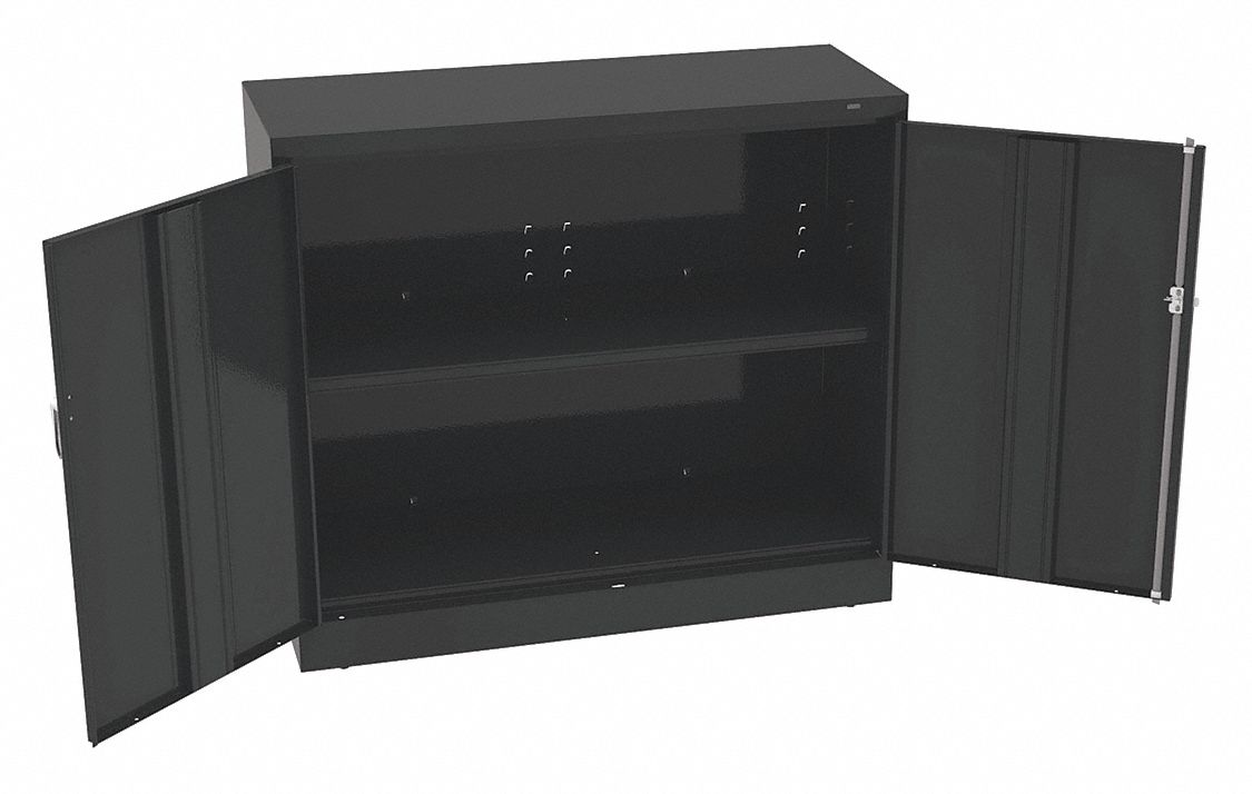 STORAGE CABINET, 48 IN X 18 IN X 42 IN, SWING HANDLE/KEYED, 20 GA PANEL THICK, LEVELING