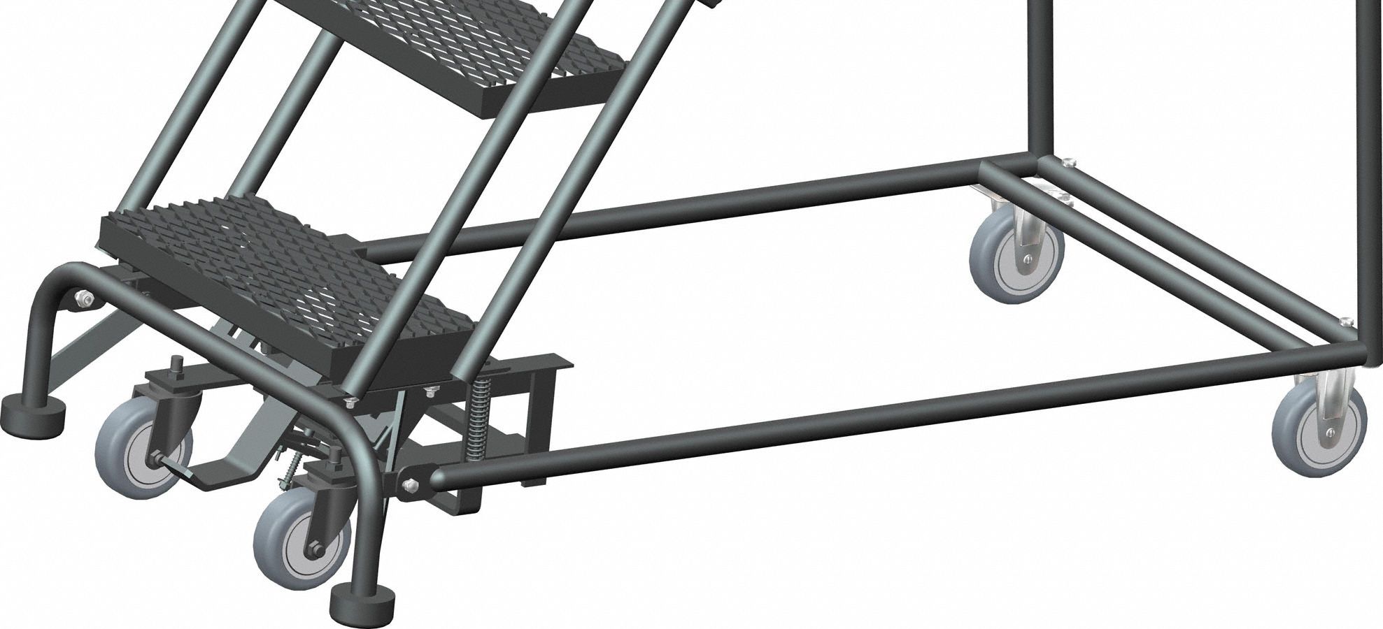 BALLYMORE 6Step Lockstep Rolling Ladder, 93 in Overall Height, 450 lb