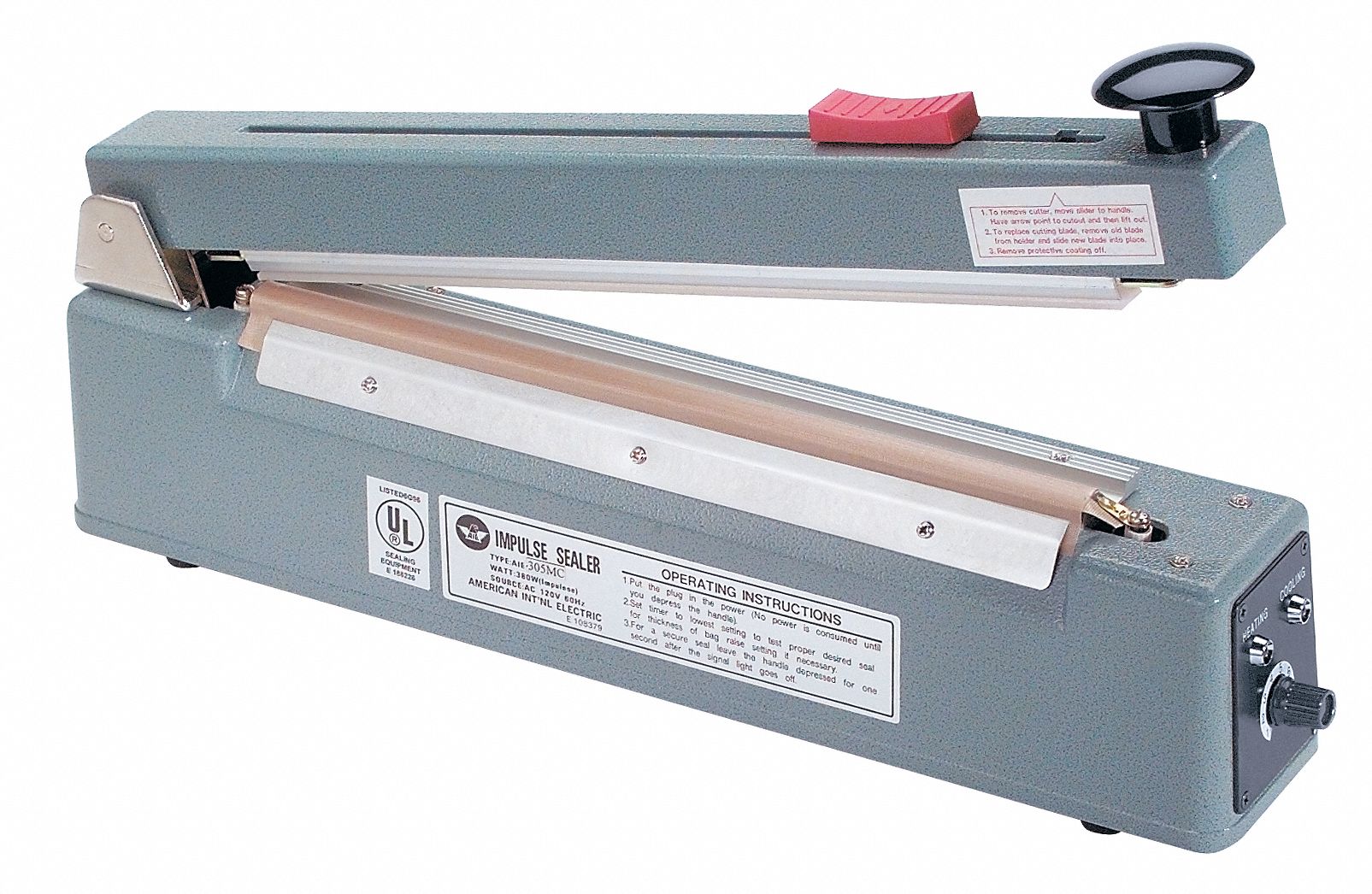 Bag Sealer, Heat Sealing Type Impulse, Hand Operated Grainger