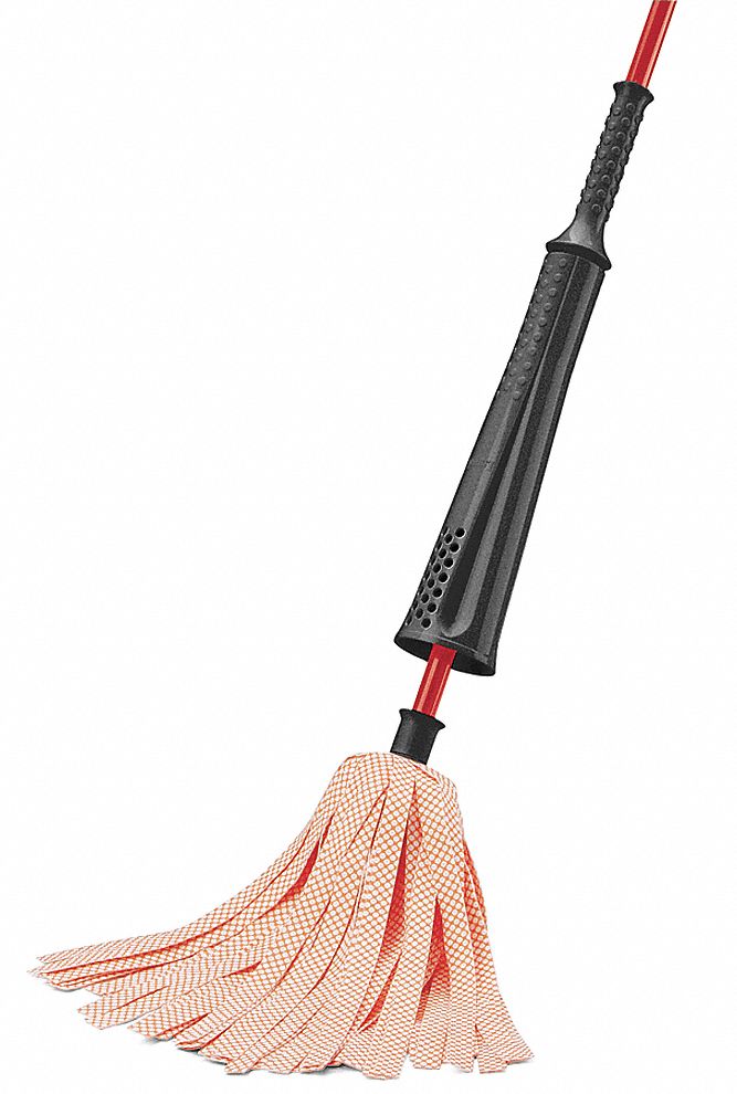 Synthetic Strip Wet Mop Head and Handle, Quick Change, Green, 53 in