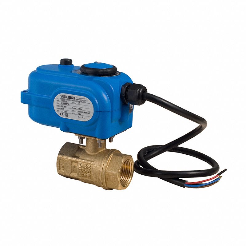 BONOMI, 1/4 in, Brass, Electrically Actuated Two-Way Ball Valve