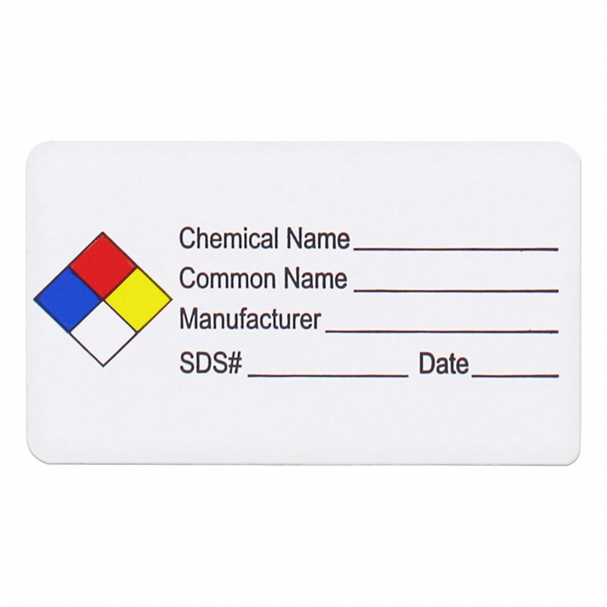 HMIG Label: Non-Reflective, 2 1/2 in Wd, 1 1/2 in Ht, Litho Paper, 250 PK