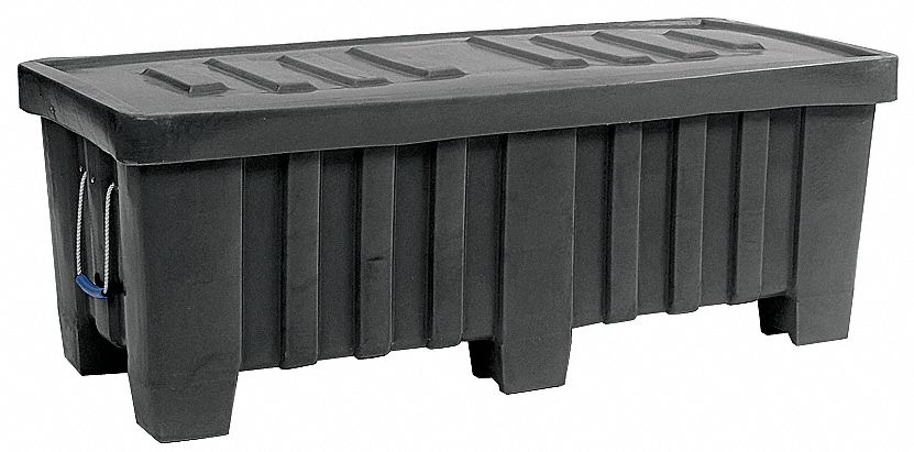 Bulk Container: 7 cu ft, 51 1/2 in x 22 1/2 in x 19 in, Lid Included, 2-Way Entry