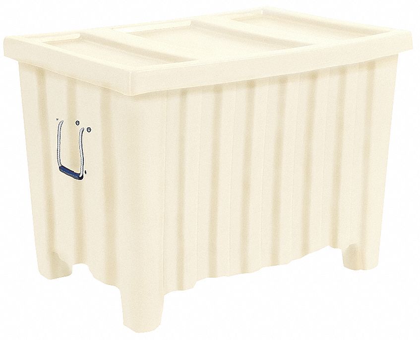 Bulk Container: 14 cu ft, 41 in x 28 in x 26 1/2 in, Lid Included, 2-Way Entry