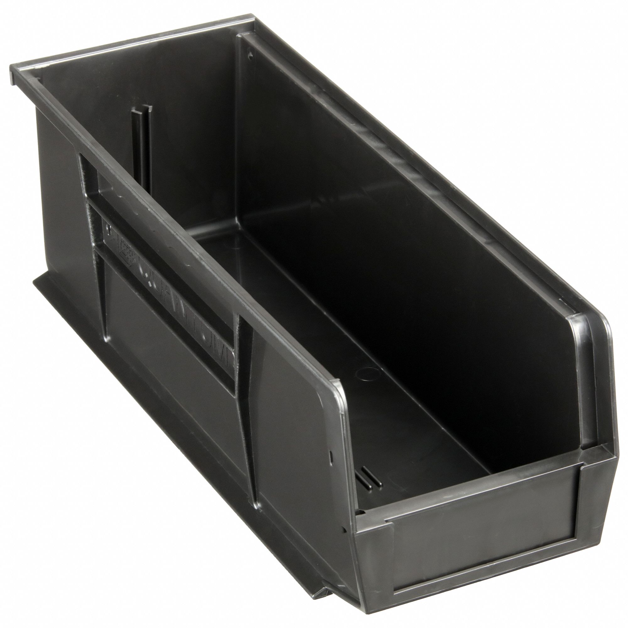 Hang and Stack Bin: 5 1/2 in x 14 3/4 in x 5 in, Black, 50 lb Load Capacity