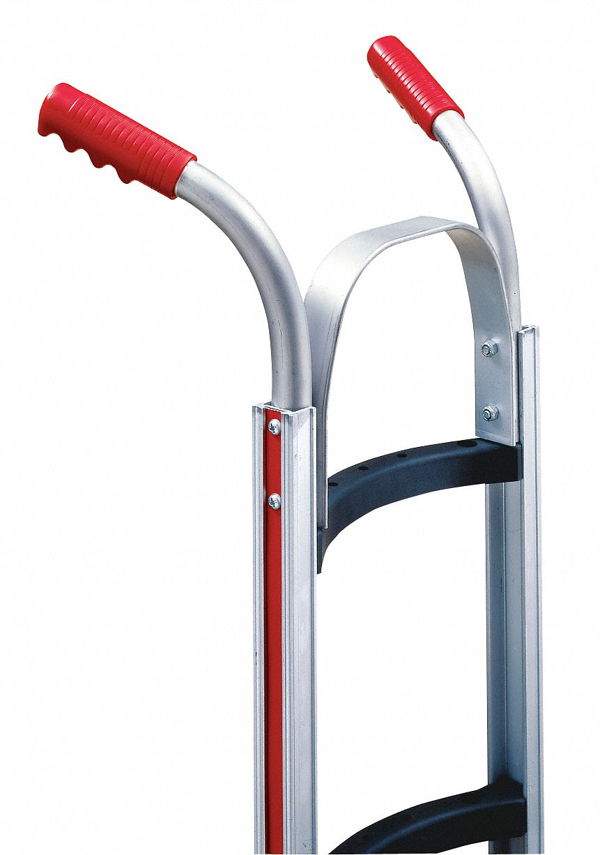 HANDLE FOR HAND TRUCKS, 12 IN OVERALL H, 12 IN X 11 IN X 8½ IN, ALUMINUM, PLASTIC, DUAL