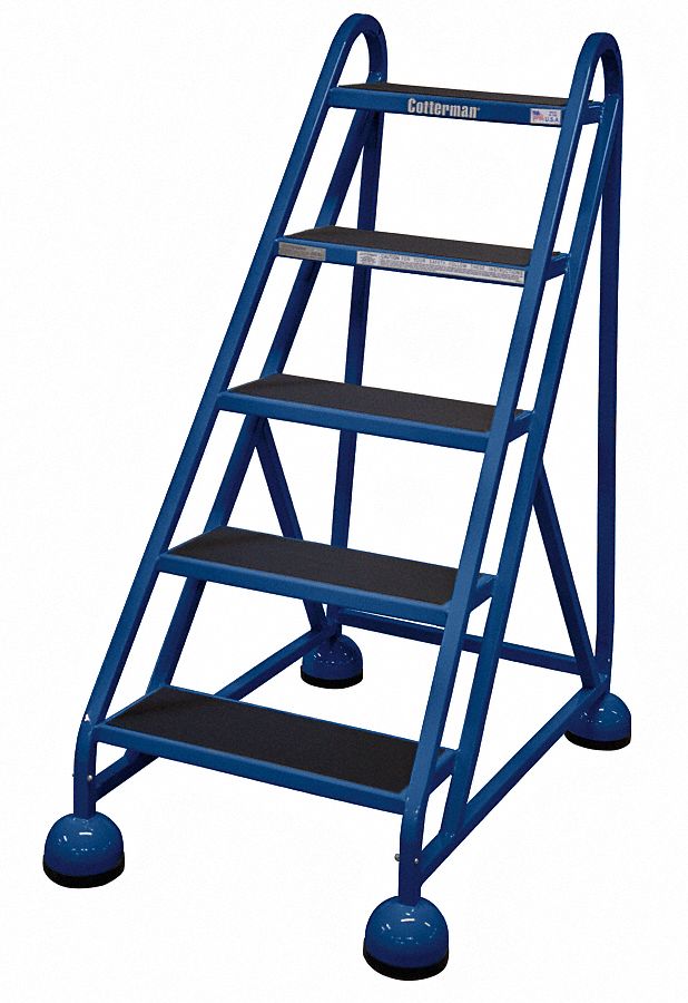 Rolling Ladder, Welded, Platform 45In H