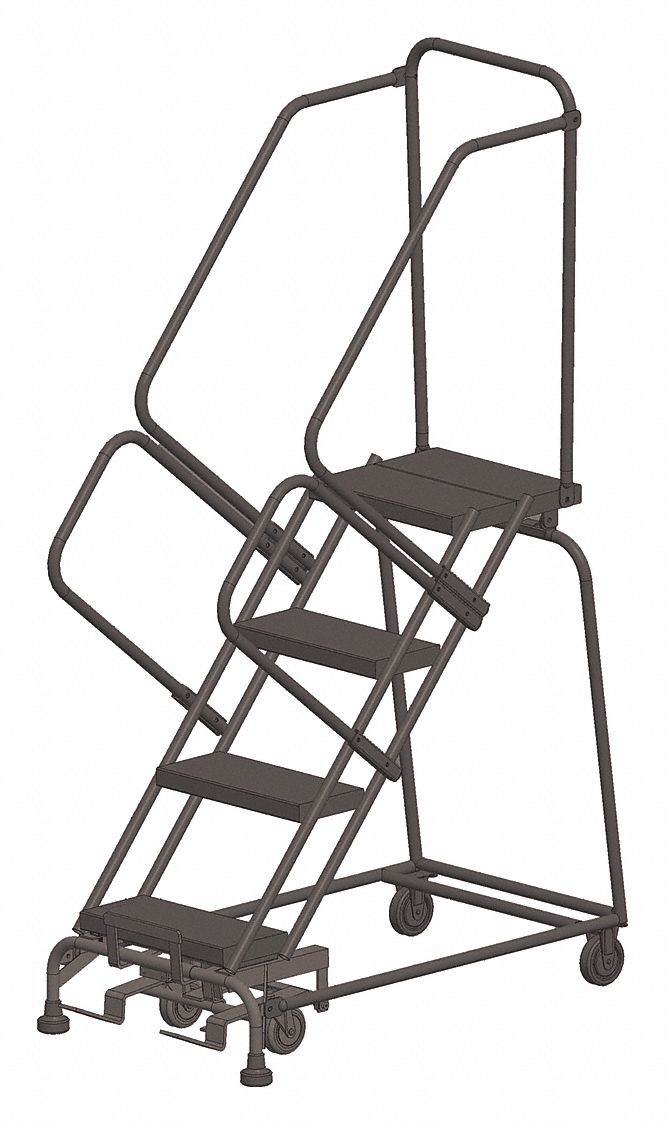 Stock Picking Roll Ladder, Steel, 40 In.H