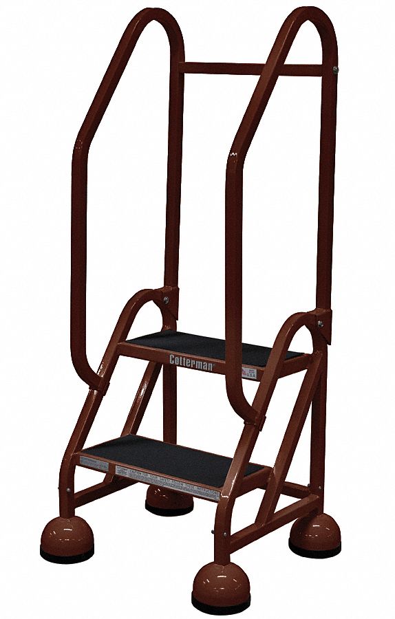 Rolling Ladder, Hndrl, Platfm 18 In H