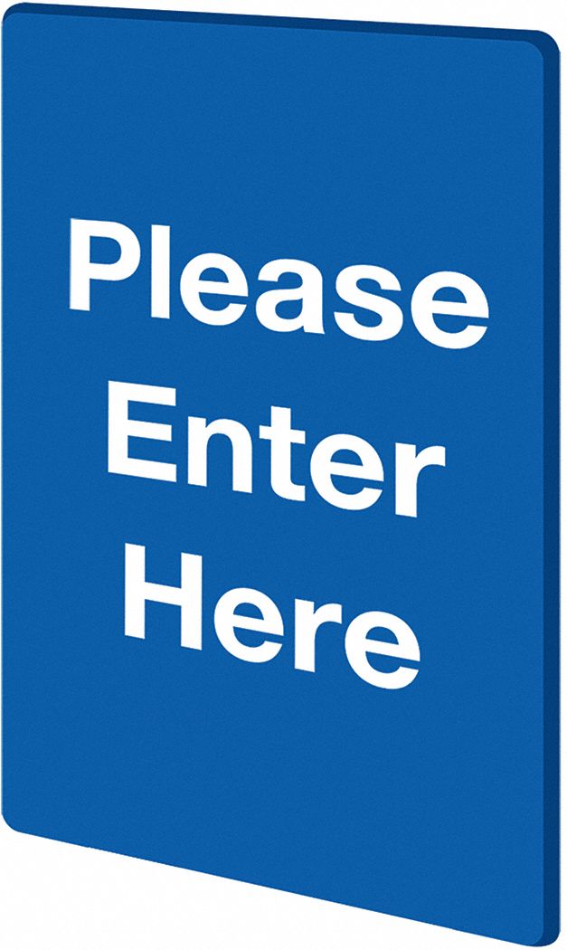 TENSABARRIER, Blue, Please Enter Message, Acrylic Sign - 8EGH9|S01-P ...