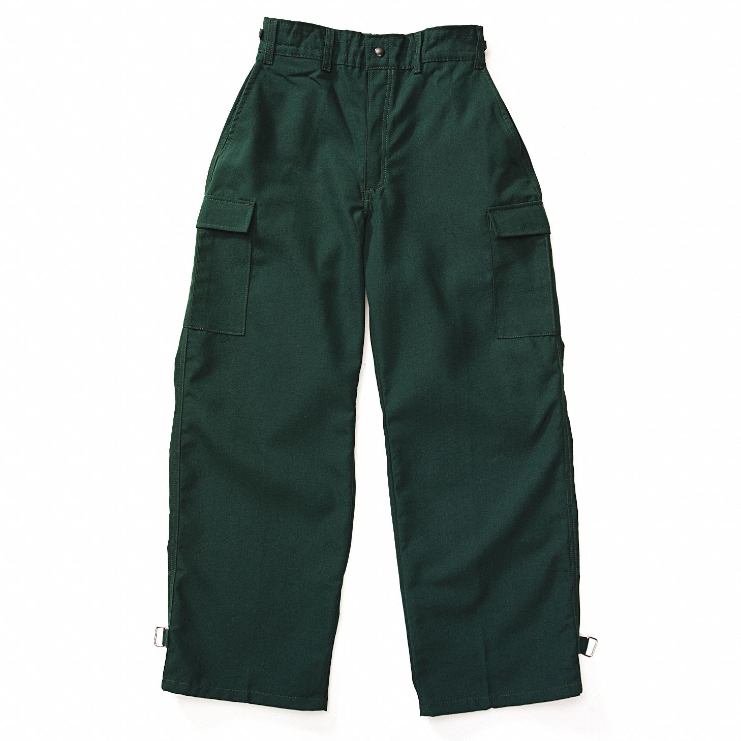 Flame Resistant Fabric and Nomex Thread Wildland Fire Pants, Green, 32 in Inseam, Fits Waist Size 39