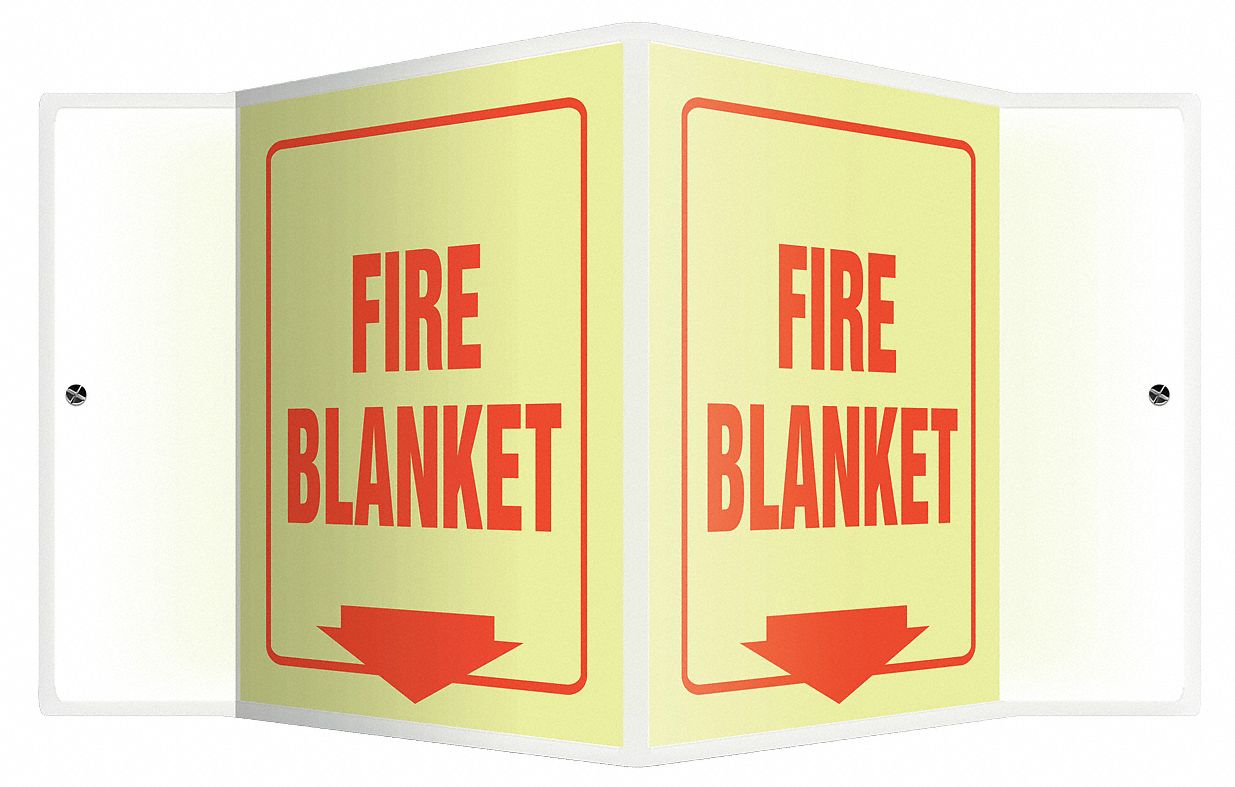 FIRE EQUIPMENT SIGN, NO HEADER, PLASTIC, 6 IN X 8½ IN, WITH MOUNTING HOLES, V-SHAPED