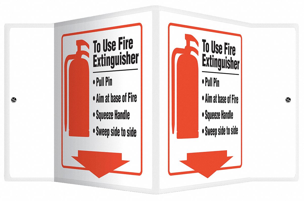 Fire Extinguisher Sign,6 x 8-1/2In,PS