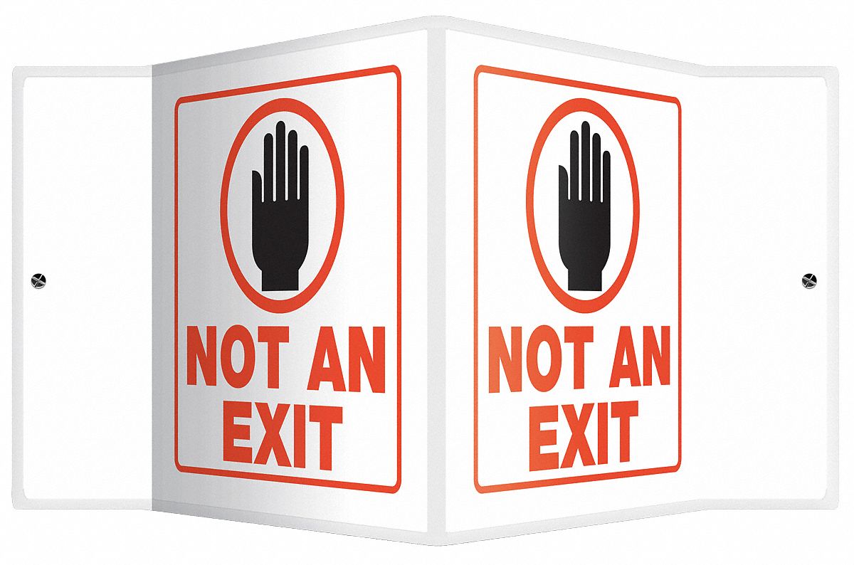 V-SHAPE PROJECTION SIGN, PLASTIC, 8½ IN WIDTH, 6 IN HEIGHT, DOUBLE-SIDED