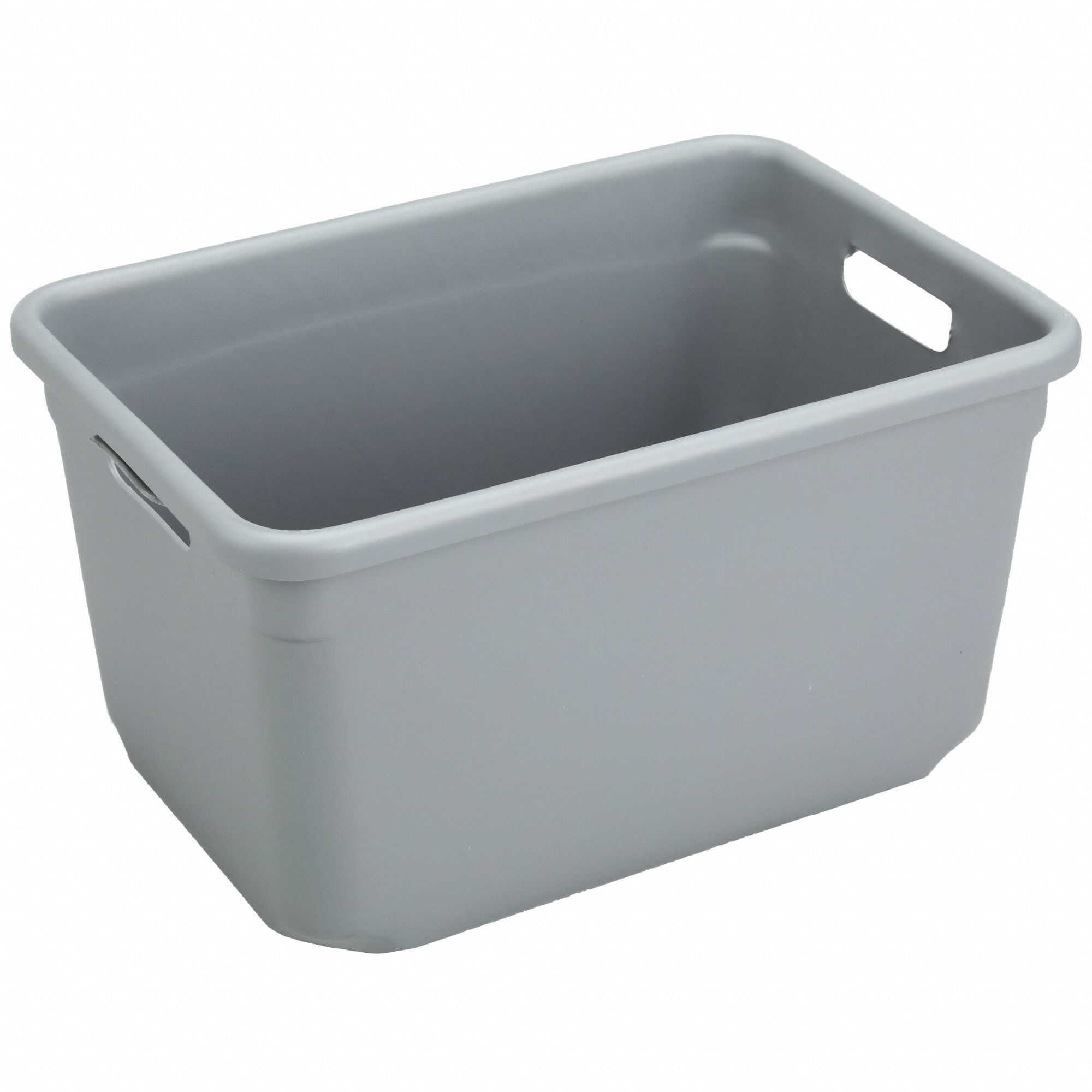 Nesting Tote: 8.1 gal, 18 in x 12 1/2 in x 10 in, Gray, Lid Not Included