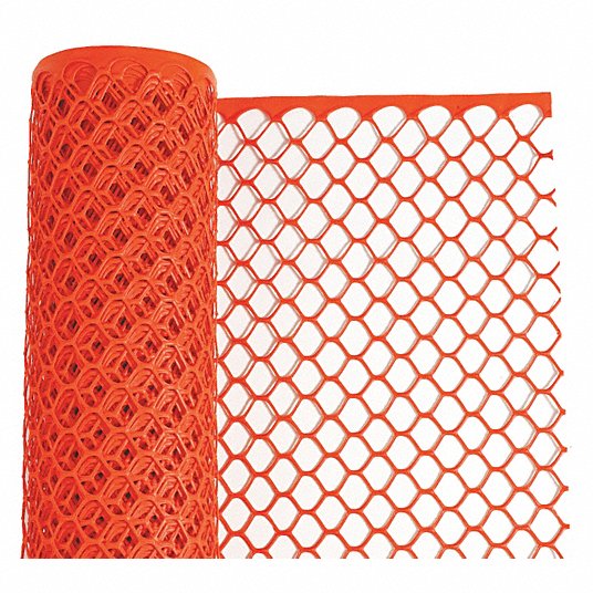Safety Fence: 1-1/4 x 1-1/2 in Mesh Size, 4 ft Ht, 50 ft Lg