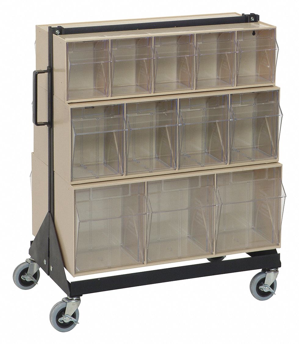 QUANTUM STORAGE SYSTEMS Mobile Double Sided Tip Out Bin Rack, Number of
