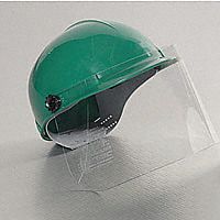 Bump Cap with Face Shield Attachment Hardware, Front Brim, Green