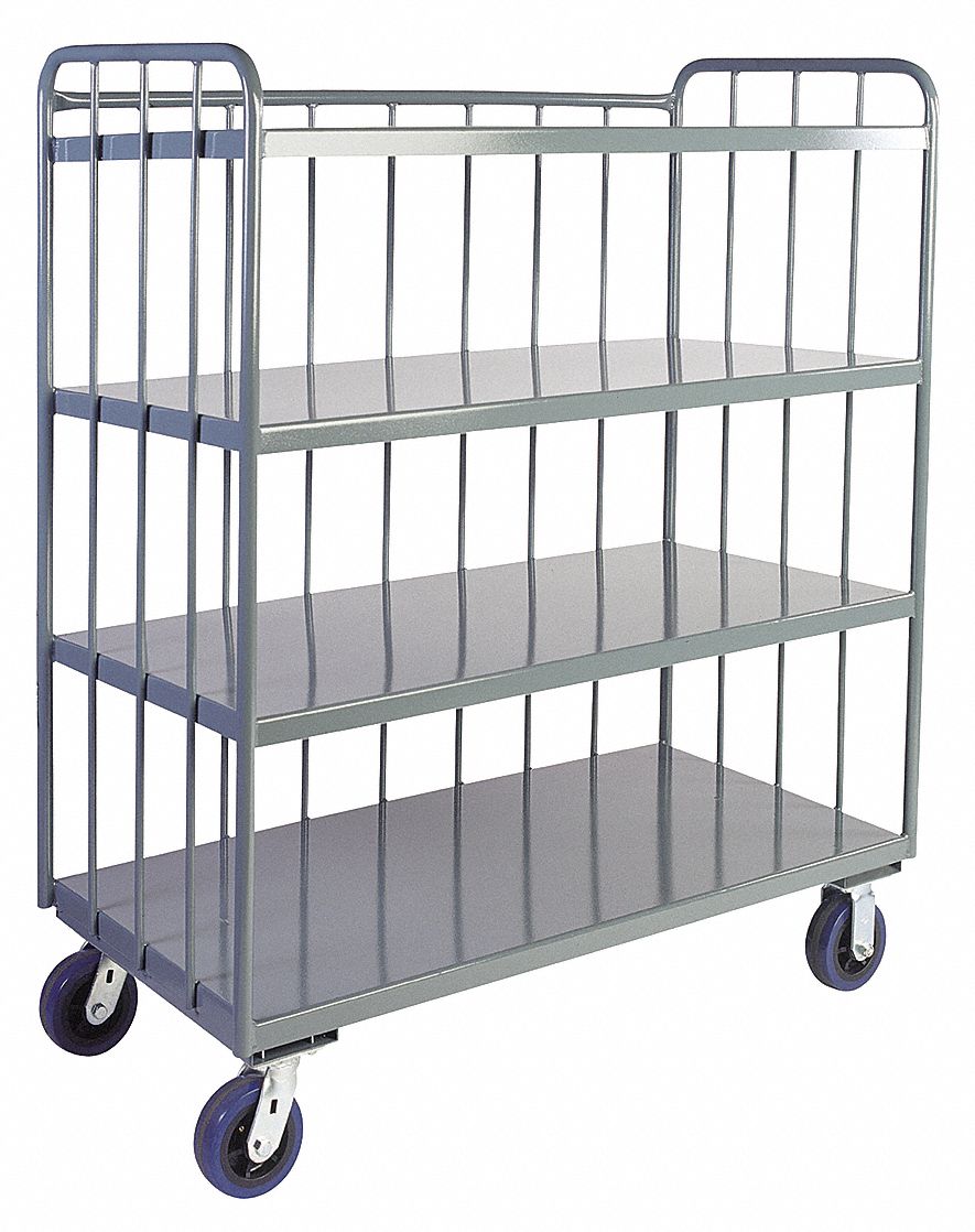 Single-Side-Access Slat-Wall Metal Stock Truck: 3, 000 lb Load Capacity, 48 inx30 in, Phenolic