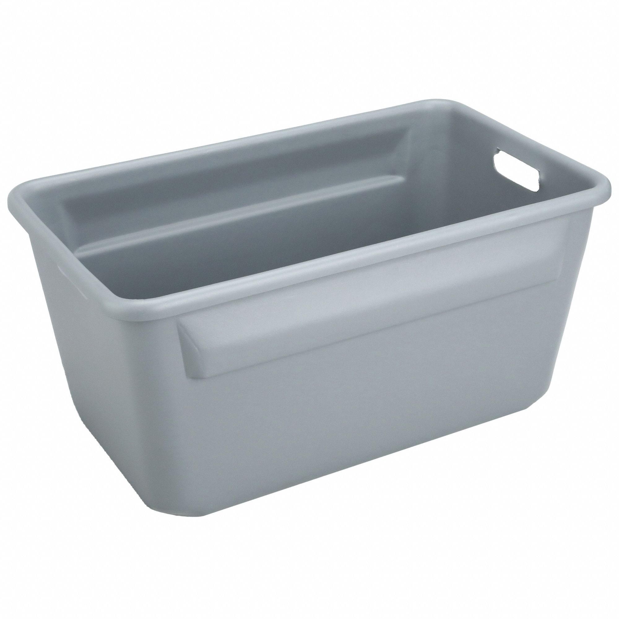 Nesting Tote: 15.3 gal, 24 1/8 in x 14 3/8 in x 12 in, Gray, Lid Not Included