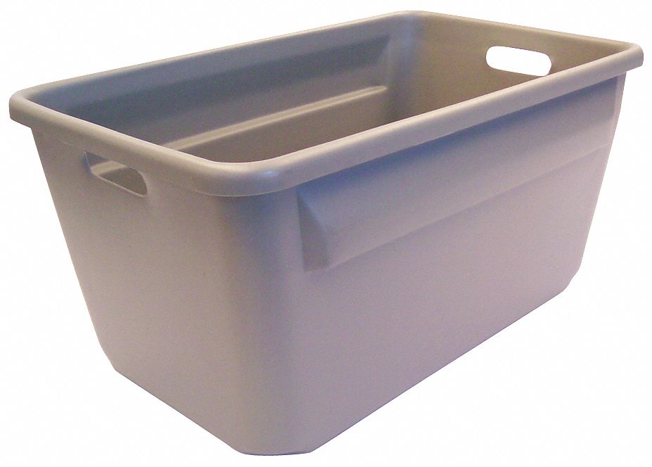 Nesting Container: 15.26 gal, 24 1/8 in x 14 3/8 in x 12 in, Gray, 10 to 20 gal
