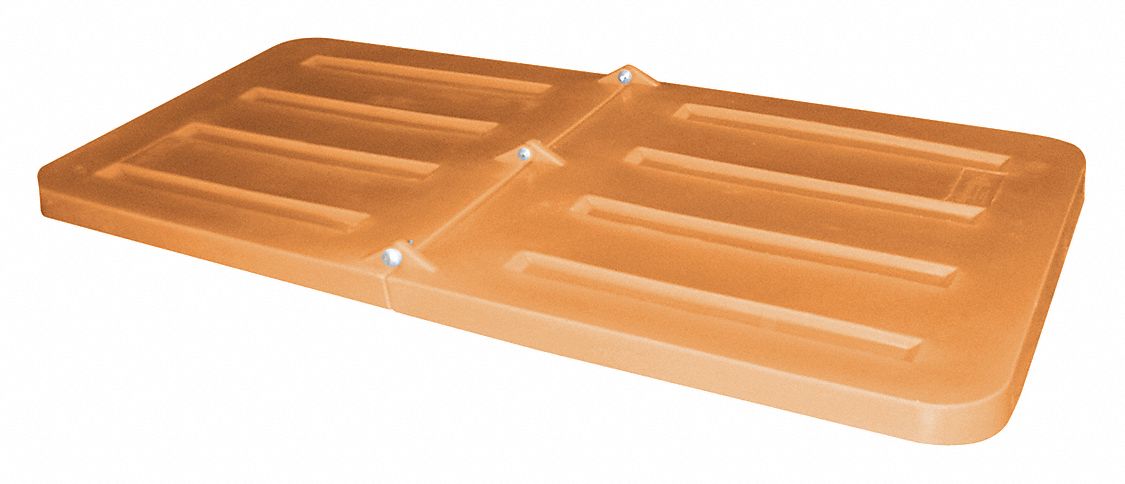 Hinged Truck Lid: 16.9 cu ft Fits Truck Size (Cu.-Ft.), MDPE, Orange, Resting Lid